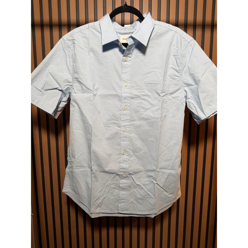Goodfellow & Co Mens Large Tall Light Blue Short Sleeve Oxford Button Down Shirt